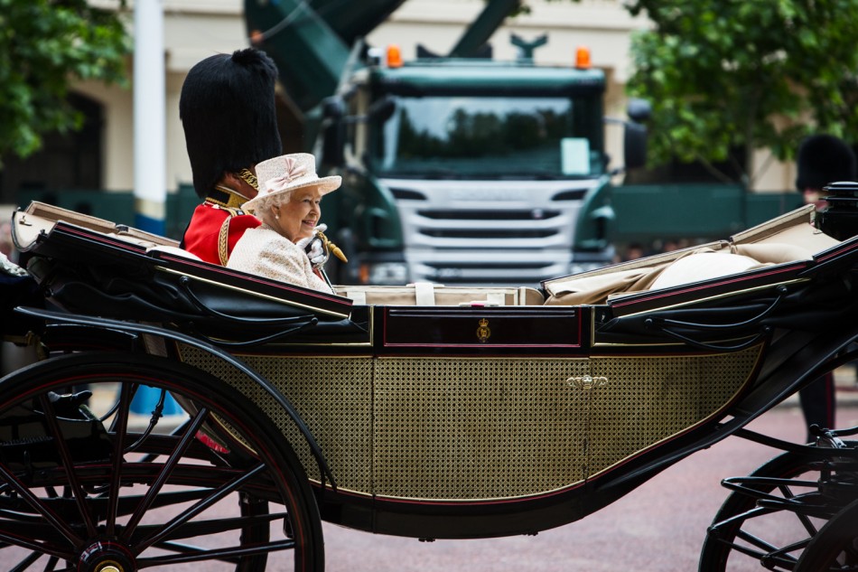 Queen Elisabeth II. during Trooping The Colour 2015 in London.