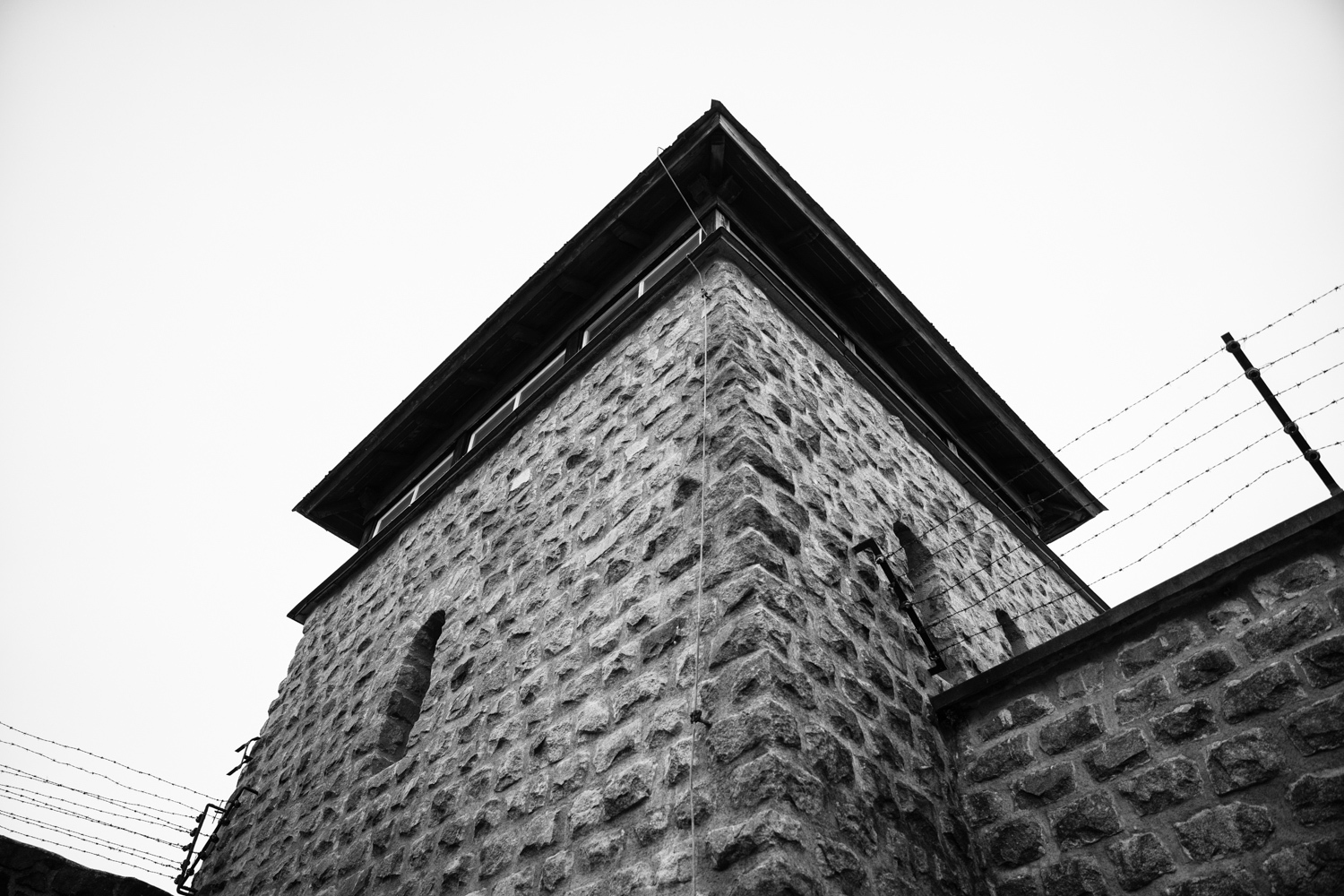 Wachturm im KZ Mauthausen.