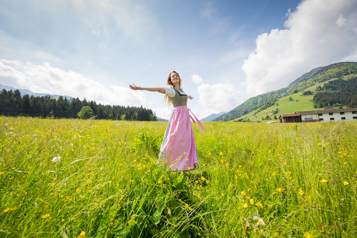 Becki Enright reenacting Sound of Music