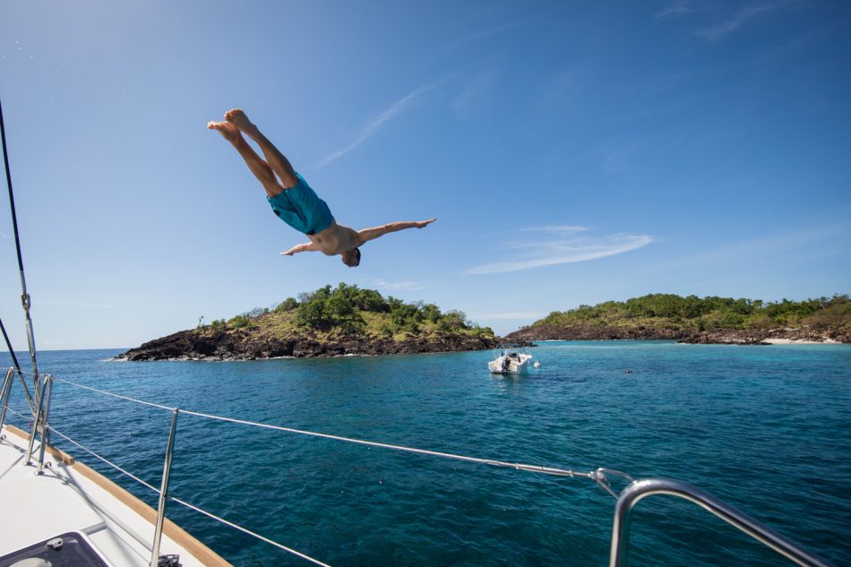 Kopfsprung vor Guadeloupe